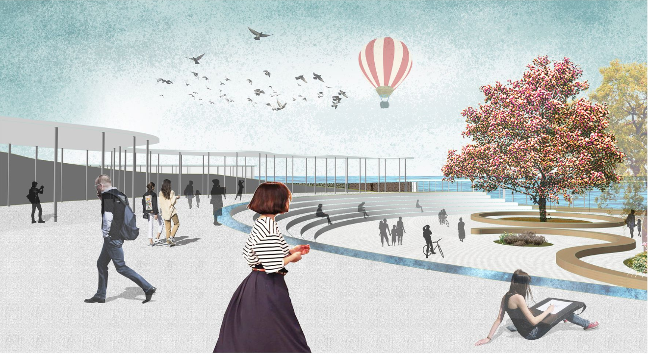 Harmonized Urban Landscape – A serene environment fostering relaxation and interaction.