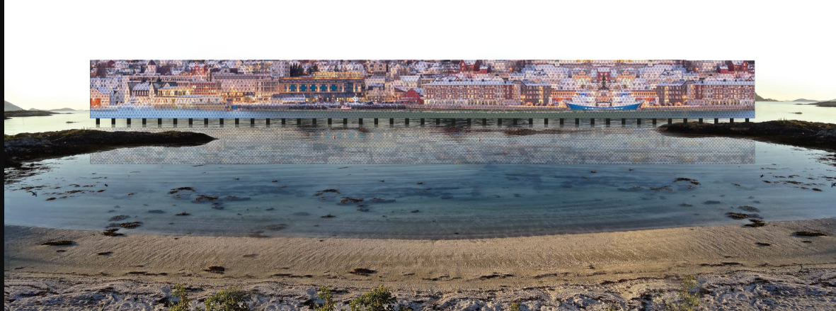 Blended Architecture: The Wallrena’s reflective facade merges seamlessly with the surrounding landscape.