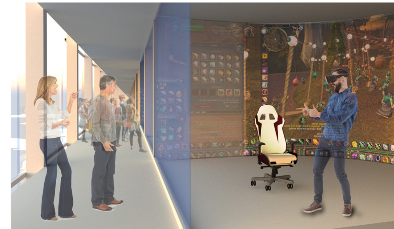 Spectator Experience: Interactive viewing corridors offering a glimpse into the digital competition.