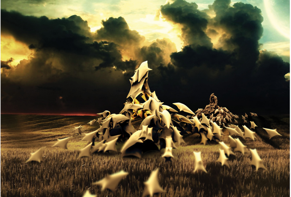 Surreal Landscape – A digital rendering of Timeout in a dreamlike, apocalyptic environment.
