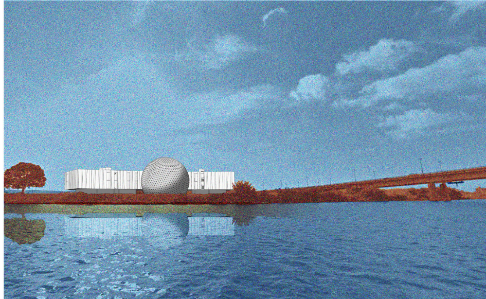 Waterfront View: The architectural marvel blending into its natural surroundings, reflecting on the water’s surface.