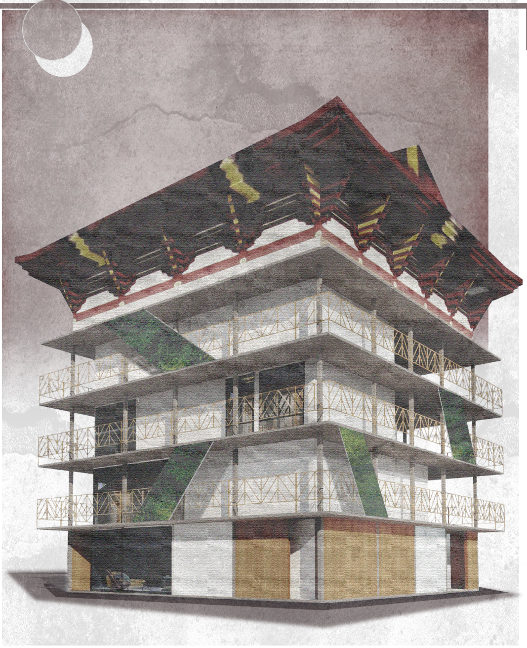 Hua Rong House exterior – A fusion of traditional Chinese elements with modern modular architecture.
