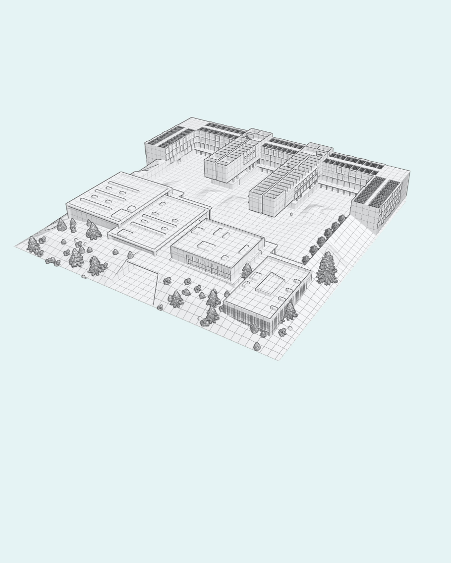 Prison Masterplan – A bird’s-eye view of the entire facility, designed for efficiency and rehabilitation.