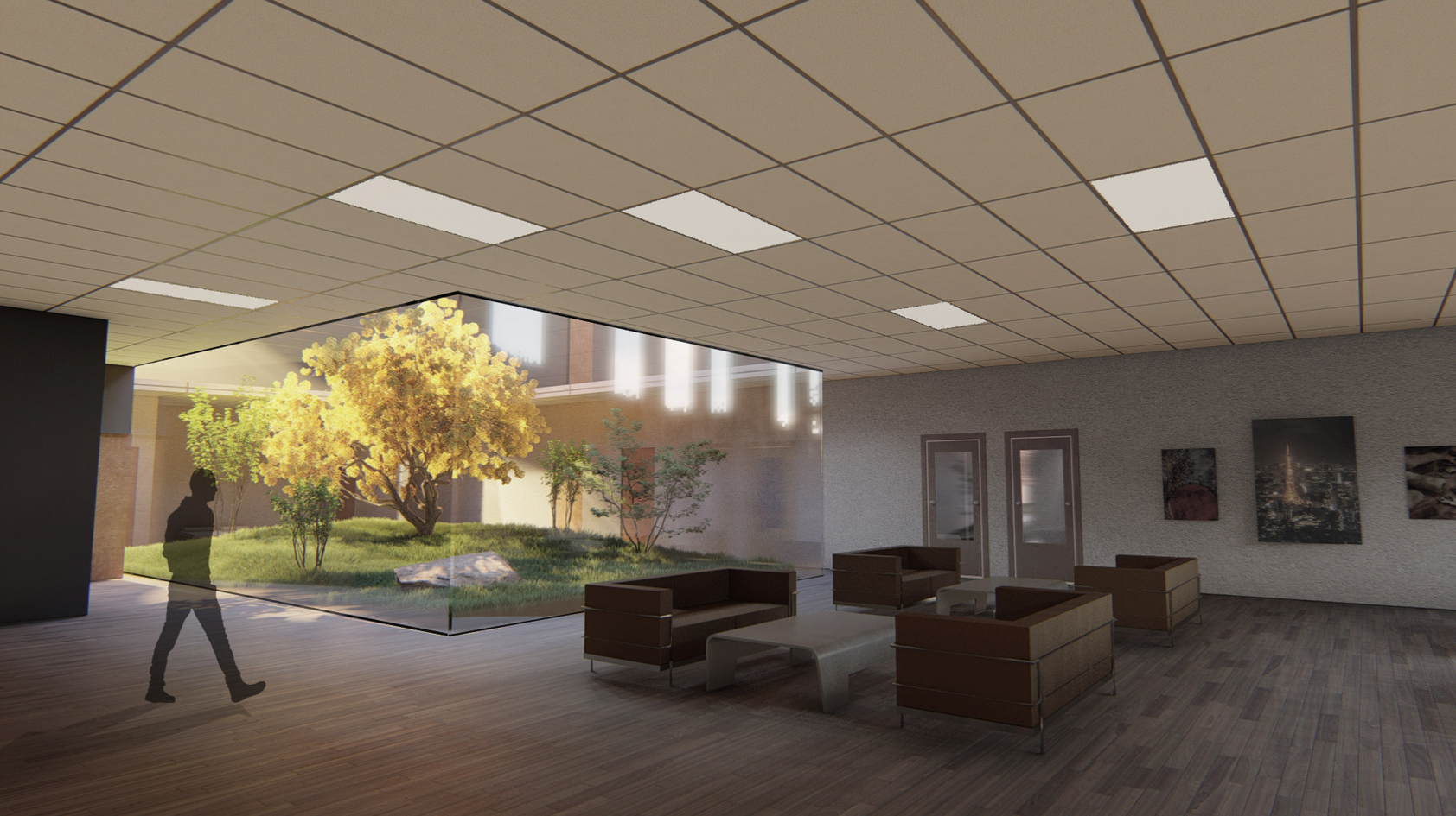 Interior Courtyard Concept – A bright and open space designed for reflection, growth, and positive change.