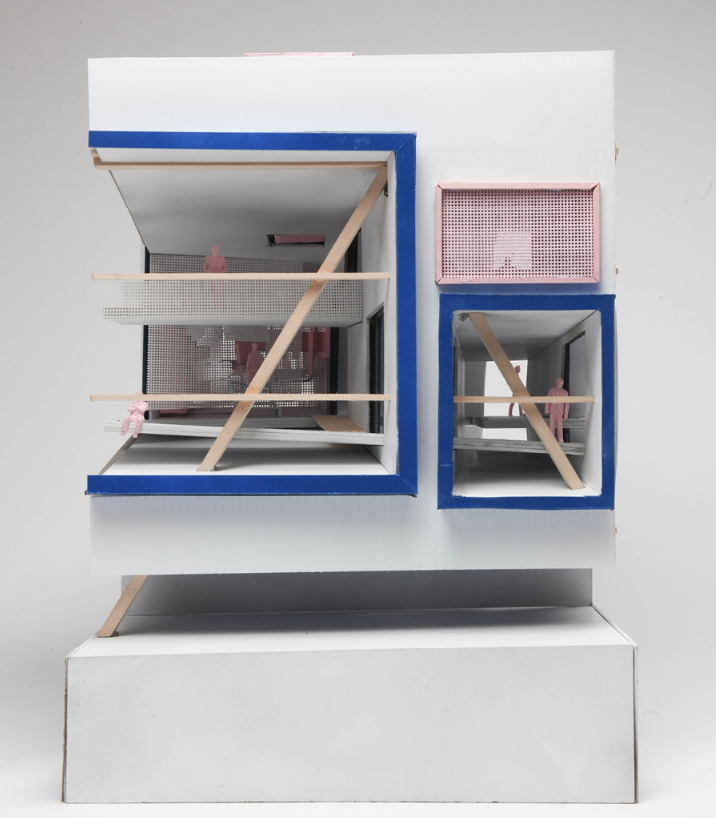 Physical Model Side View – Architectural prototype showcasing layered structural design.