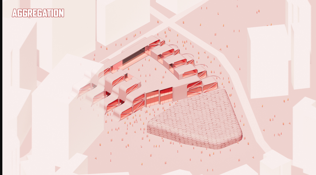 Dynamic Aggregation – Modular structures seamlessly adapting to urban demands and user engagement.