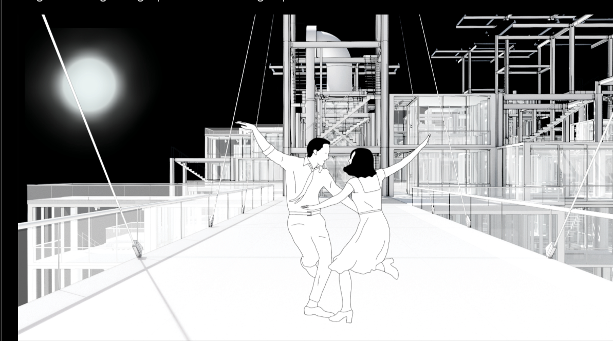 Elevated Cityscapes – A visionary urban network featuring elevated modular housing and interconnected pathways.