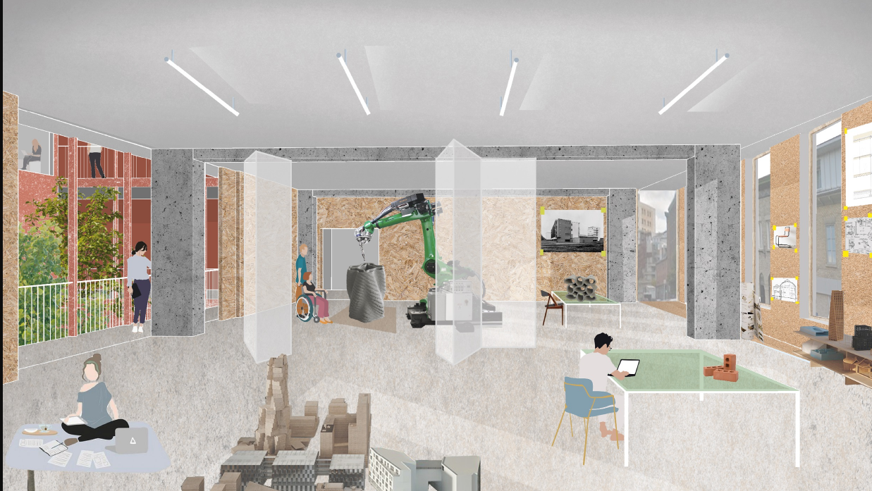 A collaborative workspace blending technology, sustainability, and adaptive reuse.