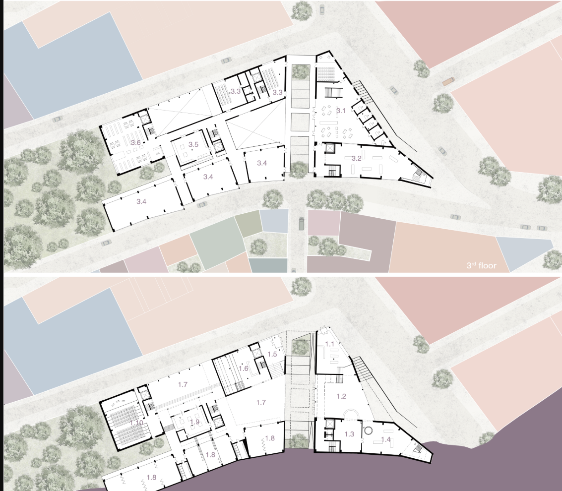 Floor Plans: Detailed layout showcasing functional spaces across different levels.