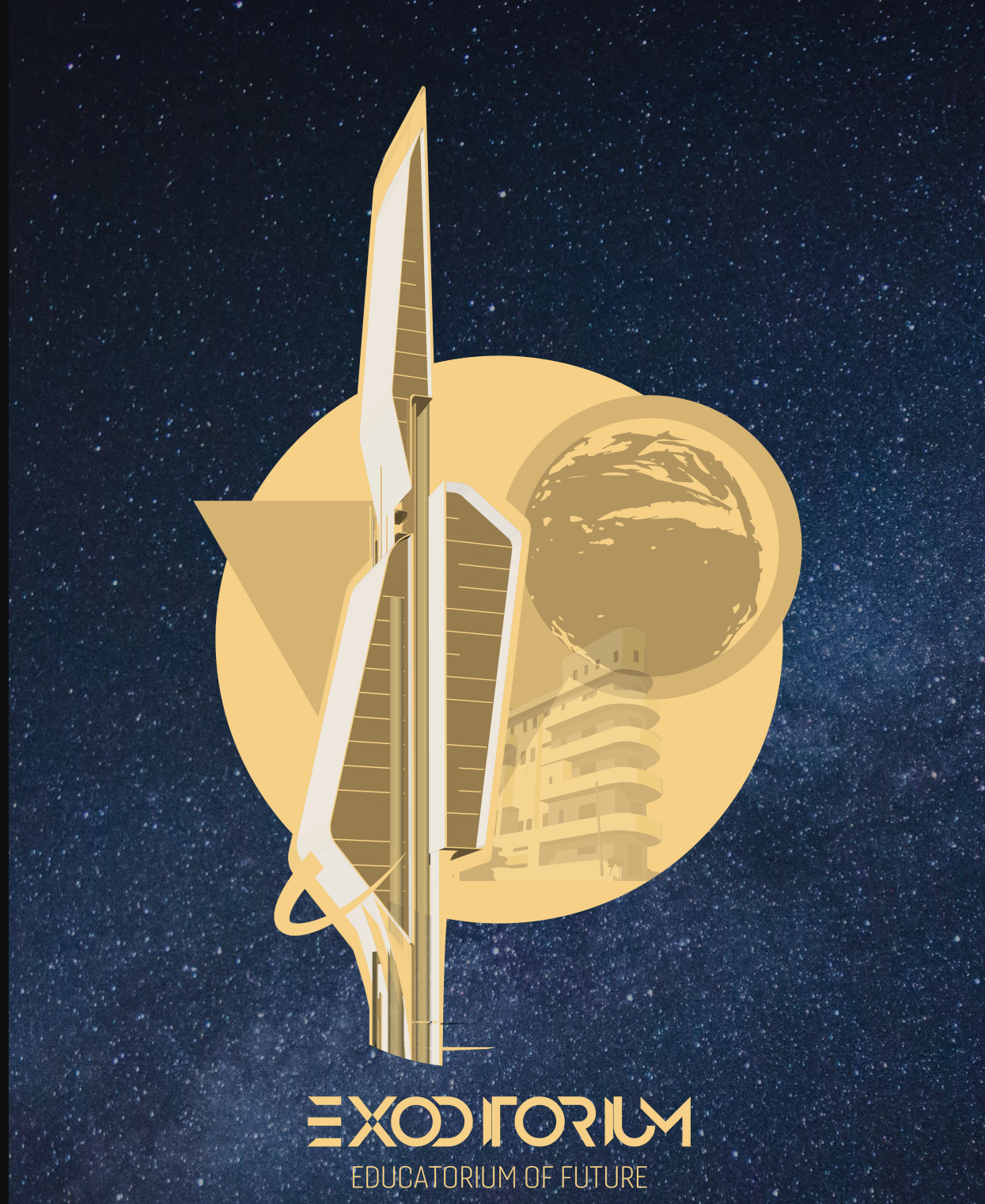 Futuristic Skyline: A vision of space-inspired architecture shaping the cities of tomorrow.
