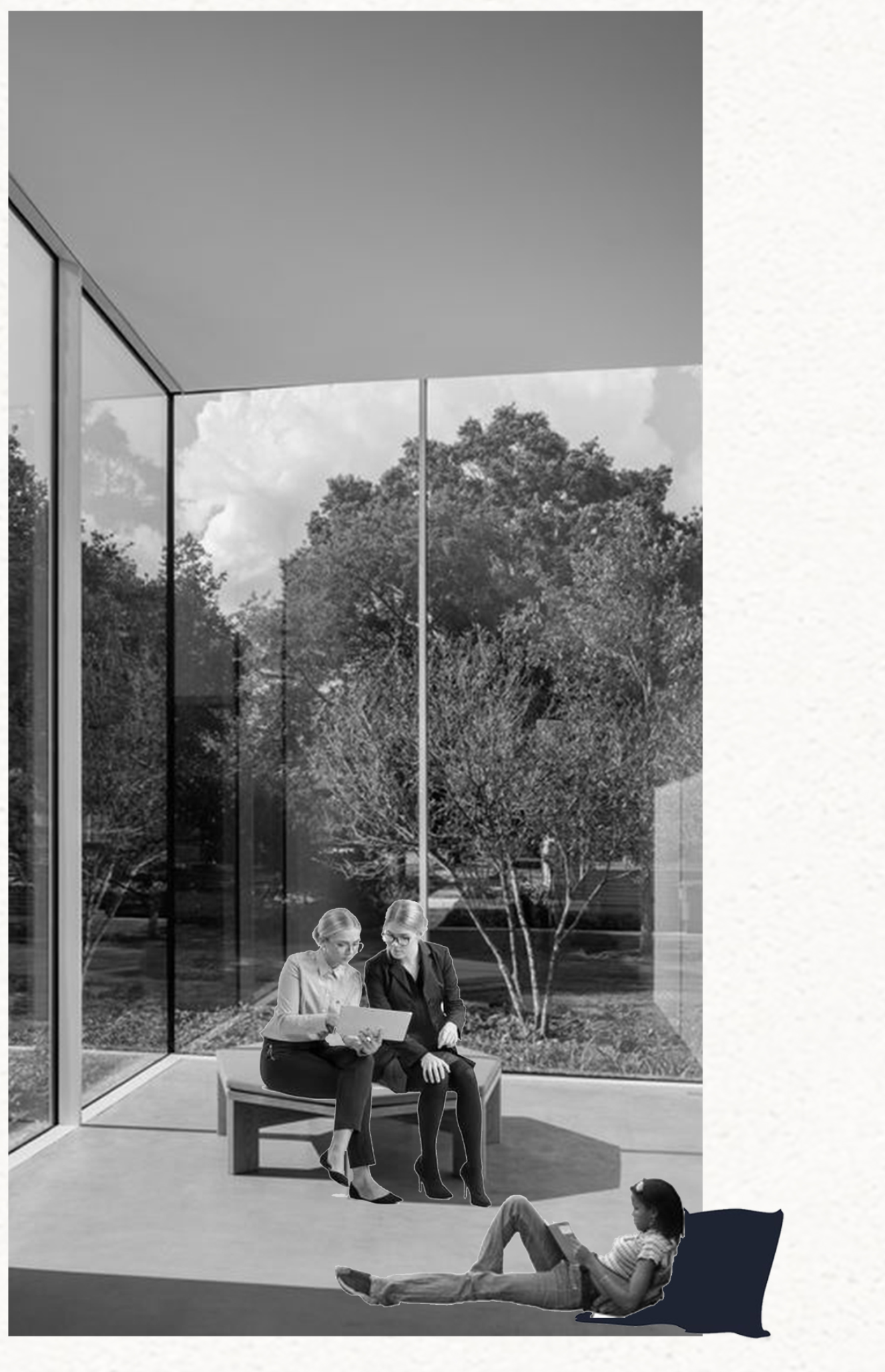Collaborative Study Lounge – A modern, open space for interaction and relaxation.