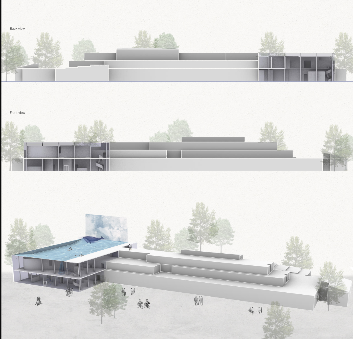 Architectural Perspectives – Multi-view renderings of the FDA2044 building.