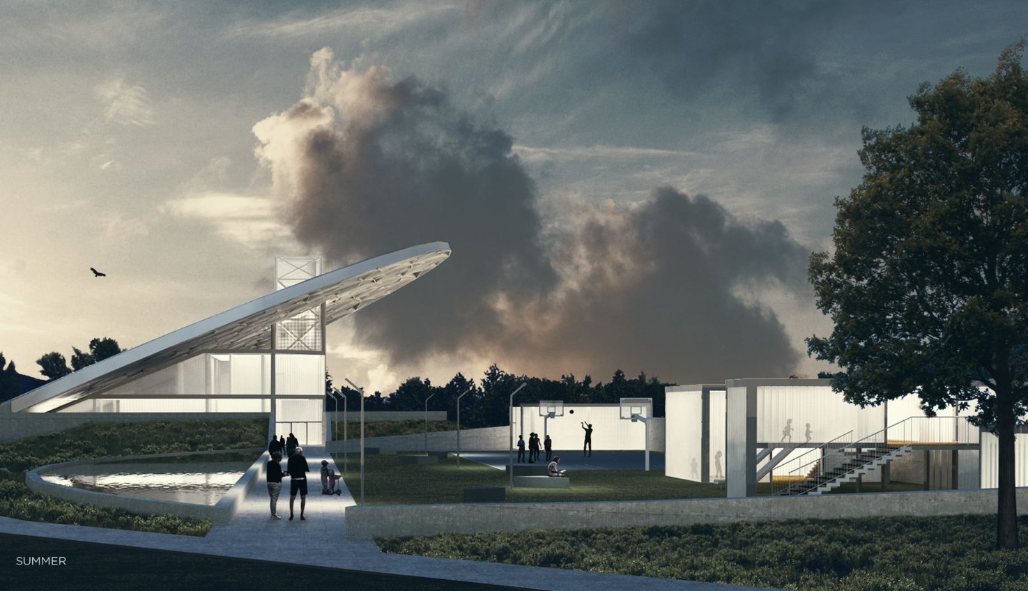 Summer Exploration – Visitors engage with the park's open-air learning and play spaces.