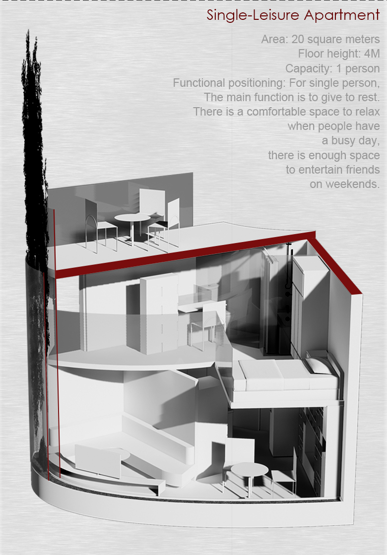 Single-Leisure Apartment – A cozy retreat for relaxation with ample space to entertain friends on weekends.