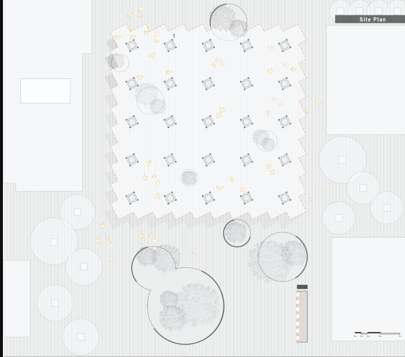 Site Plan – A flexible urban housing design integrating open public spaces.