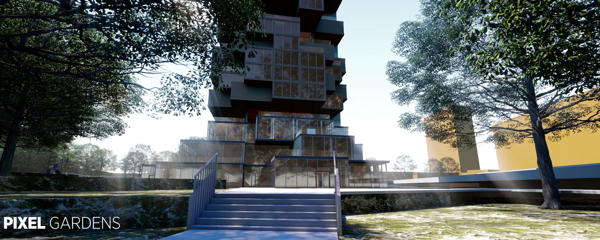 Pixel Gardens: a modular housing concept where green space and residential unit are designed as a single integrated system