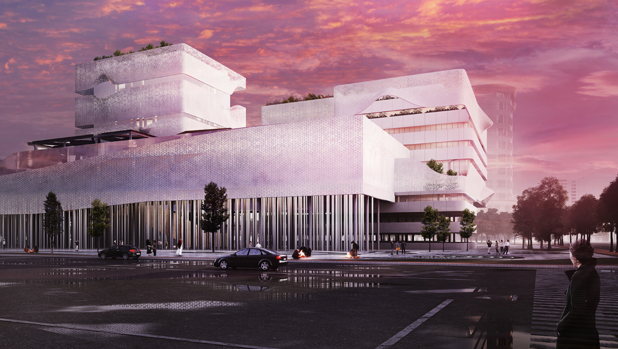 Modern Tranquility in Architecture – A seamless blend of form and function, Flowing Time reimagines memorial architecture.
