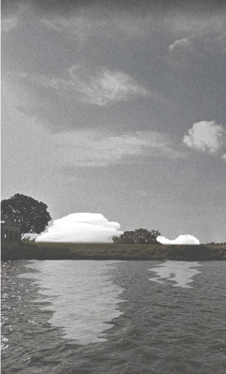 Organic forms blending with the landscape.