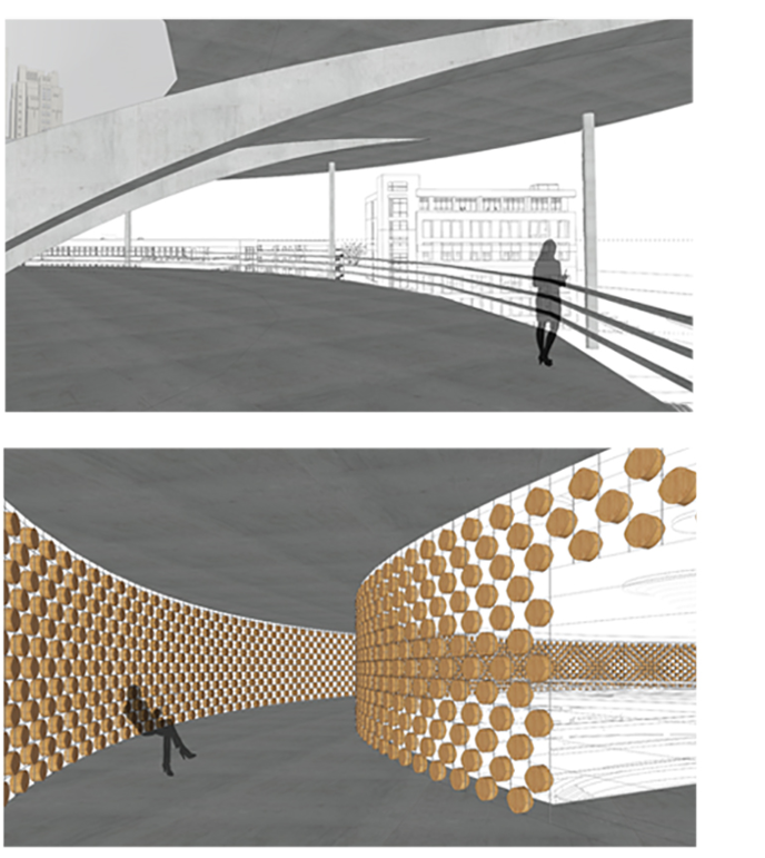 Elevated Memorial Walkways – A serene journey through remembrance spaces, balancing openness and privacy.