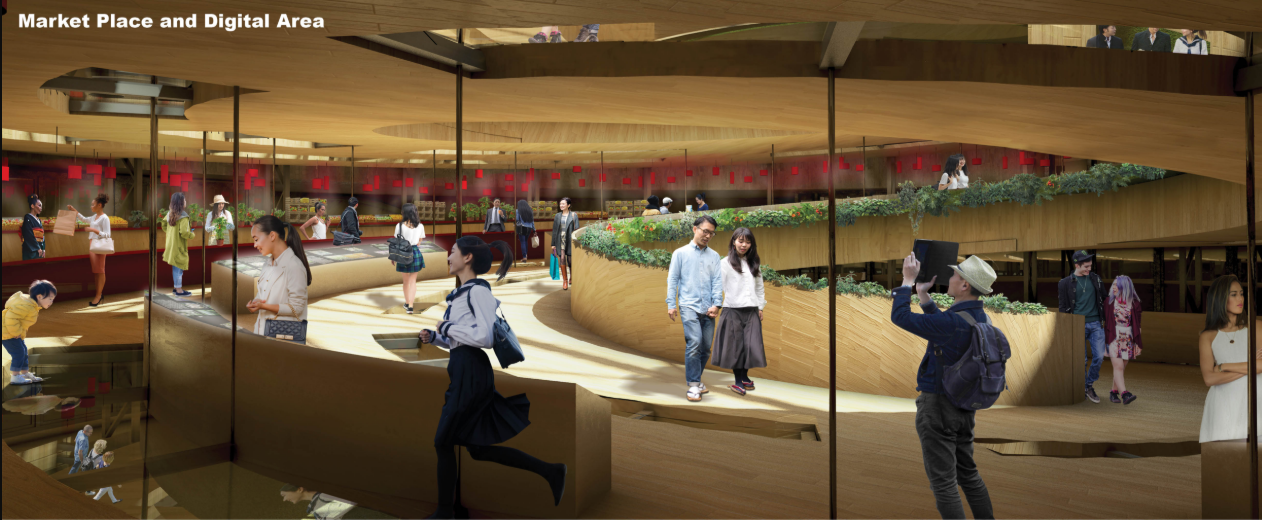 A vibrant community hub blending seed exchange, education, and tech innovation.