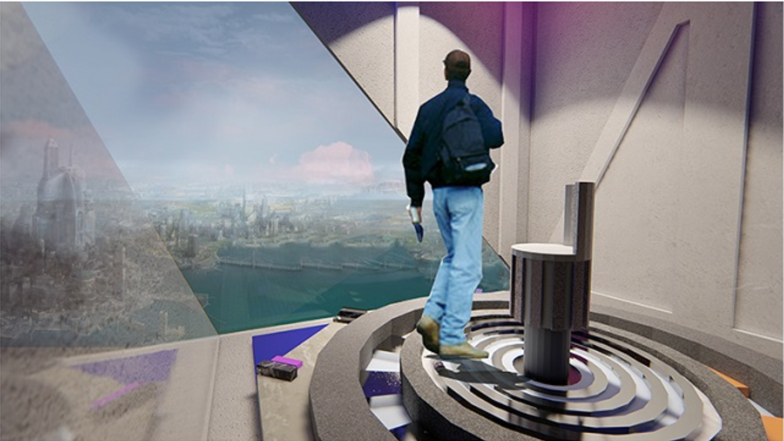  Immersive Gaming Pod with Citywide Views Individual gaming space designed for deep immersion, enhanced by panoramic urban views and digital interaction.