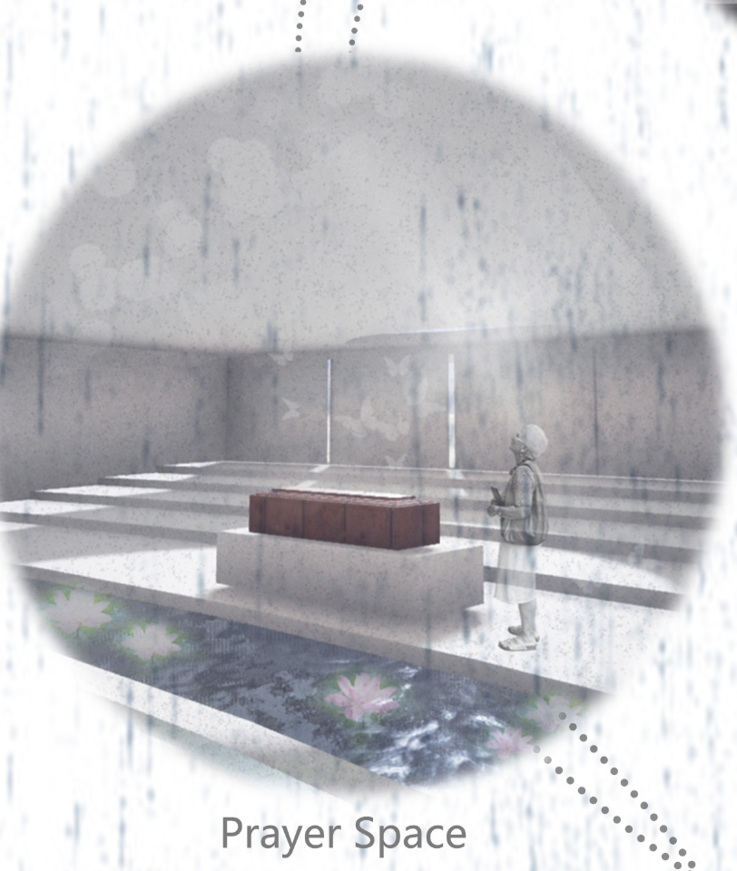 Memorial Chamber – A quiet sanctuary blending architecture, memory, and natural elements.