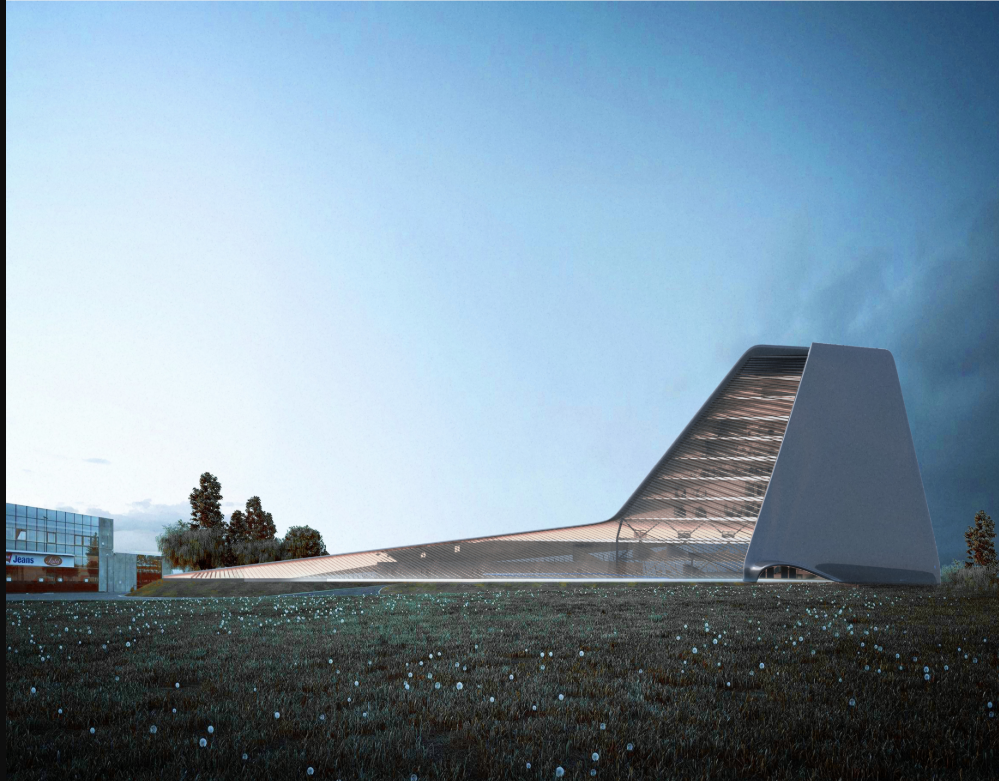 A bold architectural silhouette rises from the landscape, symbolizing the ascent to knowledge.