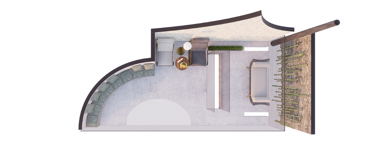 An open terrace offering sunlight, ventilation, and a space for shared family activities like tea time and casual gatherings.