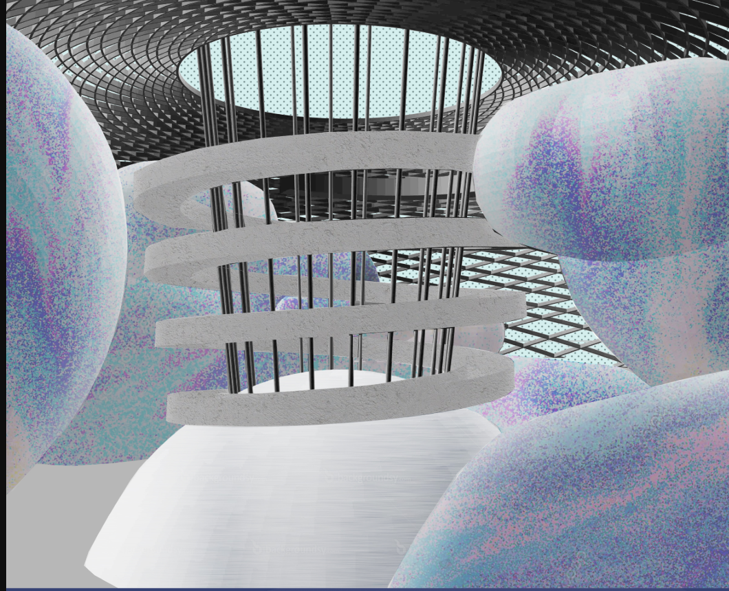 The dome’s central space evokes weightlessness and curiosity, combining cosmic textures with open, climbable structures.