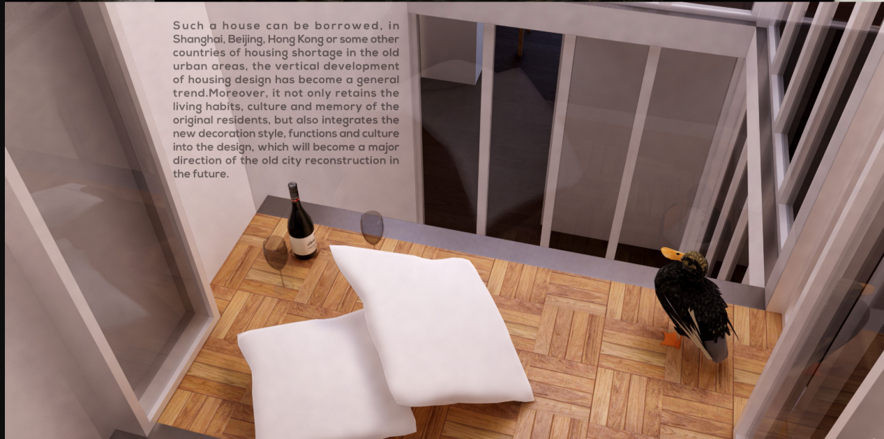 Cozy terrace space overlooking the old town, merging private retreat with urban scenery.