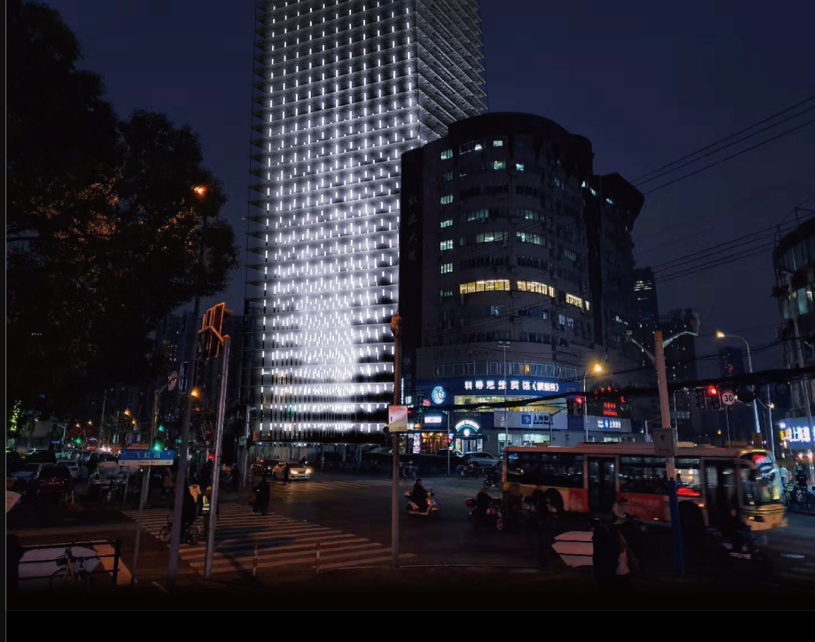 Seen from the street, the tower stands as a quiet sentinel of time and memory, integrating death into the everyday fabric of the city.