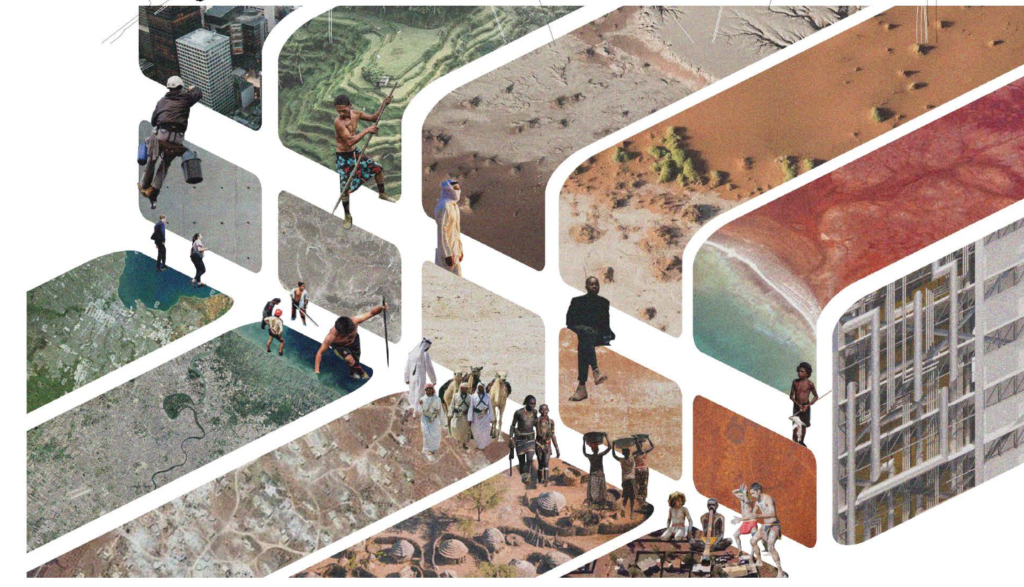 Cultural and material references informing the facade—blending refugee traditions and local urban textures.