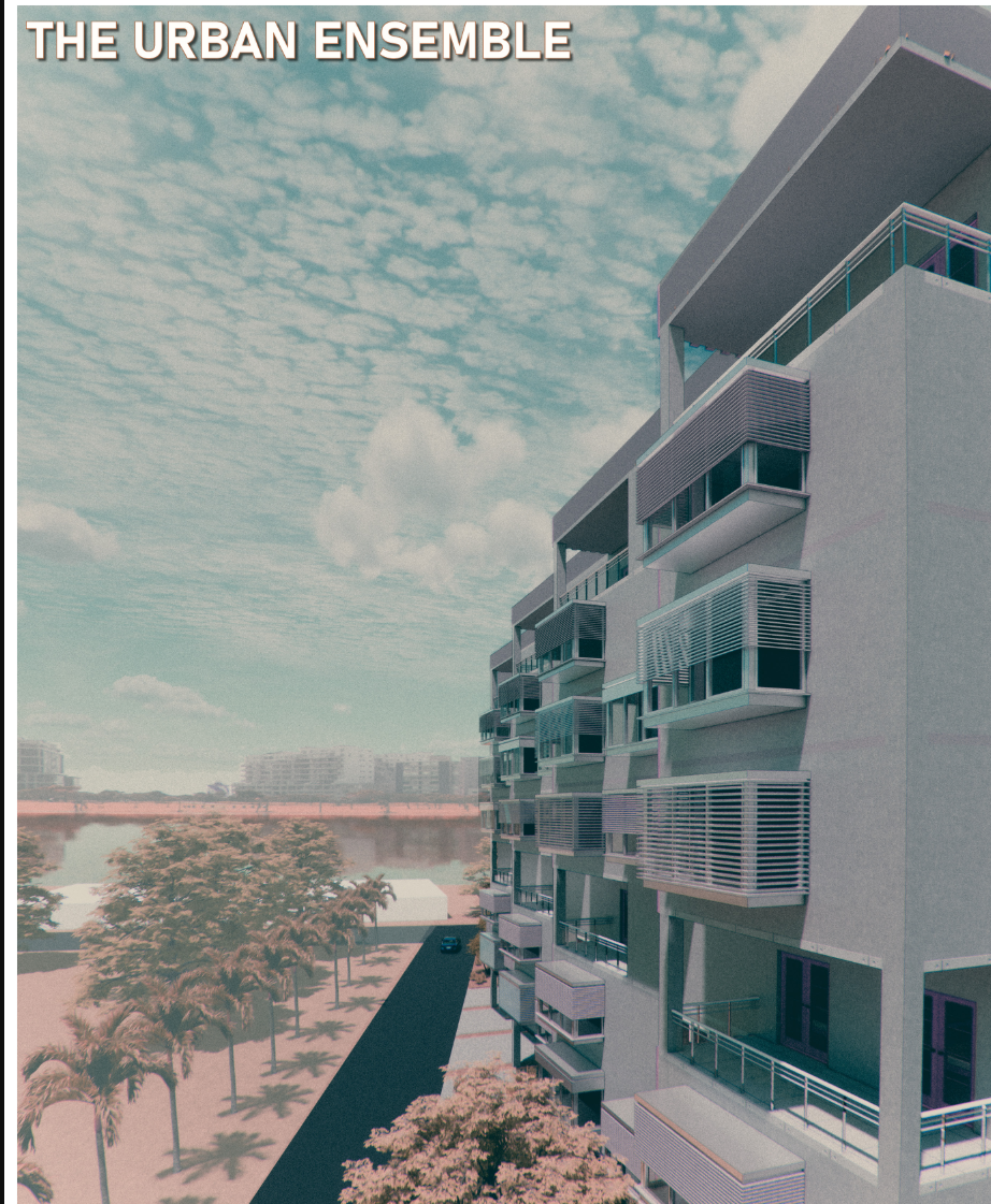 Bird's-eye view of the Plugin Housing community nestled in Tehran’s dense urban fabric.