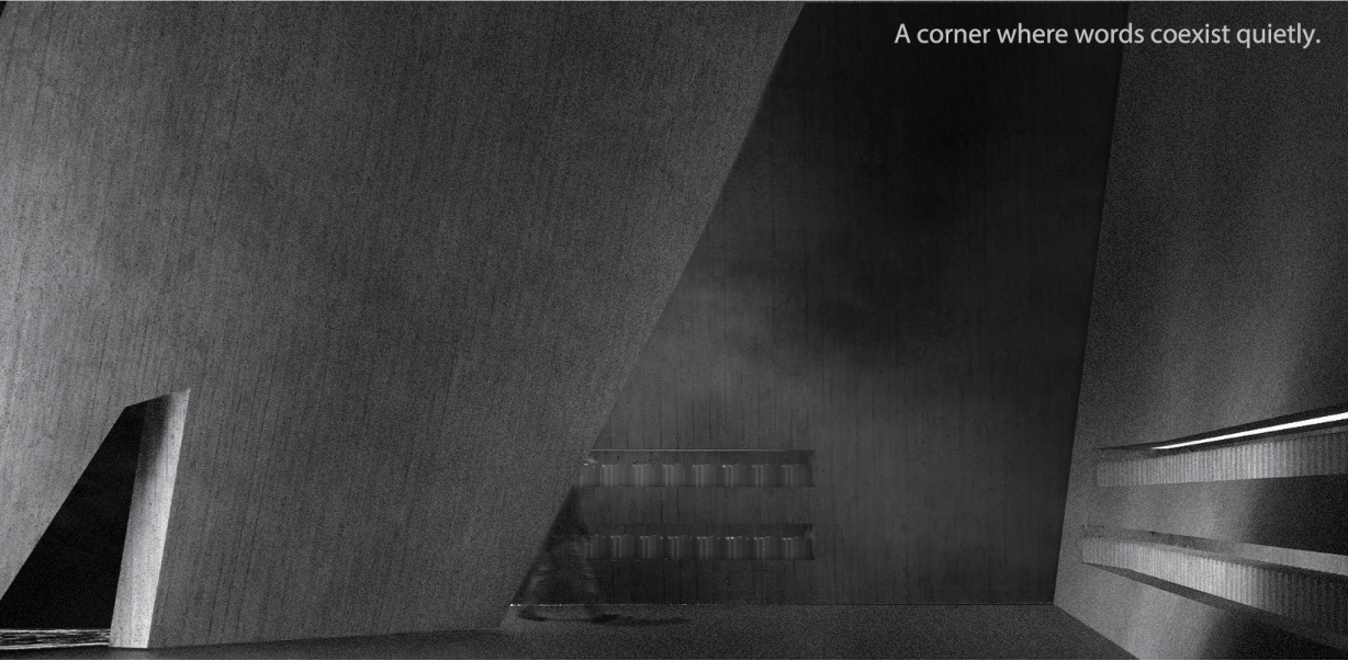 A contemplative corner where architecture embraces silence, inviting introspection and stillness.