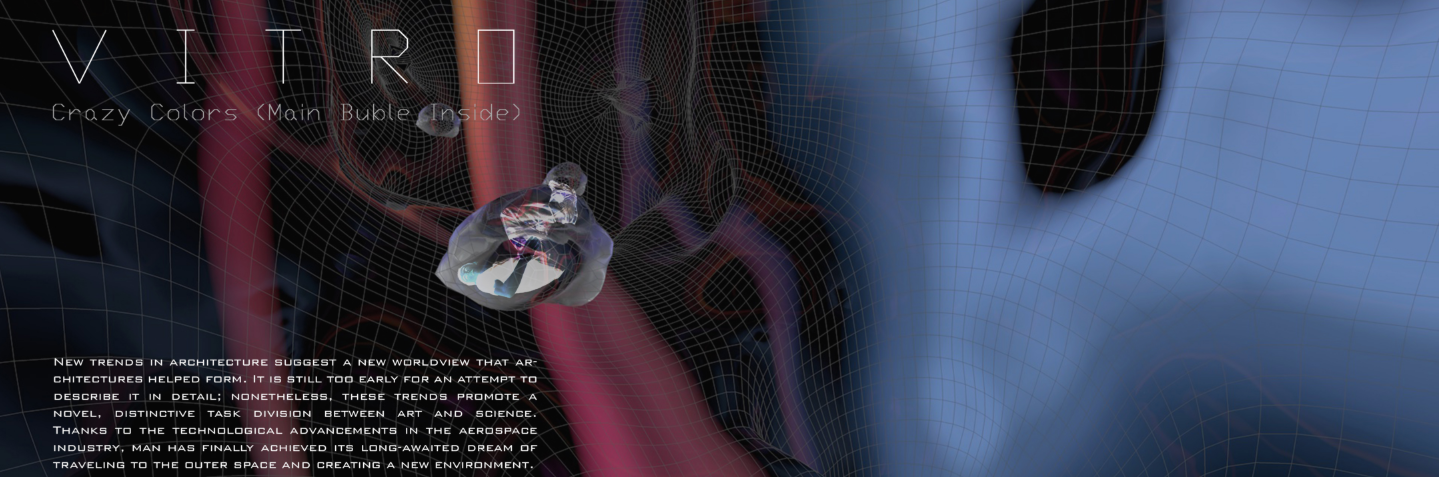 A sensory-responsive space bubble designed to dynamically shift color and form in response to user interaction in zero gravity.