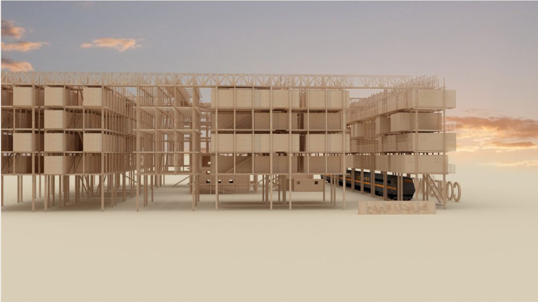 Site and floor plans illustrate the organization of living units, public zones, and the symbolic Hope Tree.