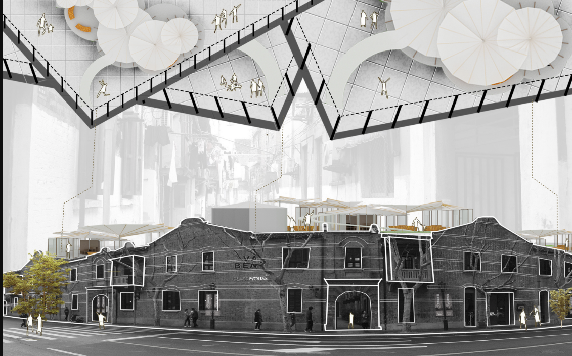 Lightweight structures transform underused rooftops into shared community platforms without disrupting existing buildings.