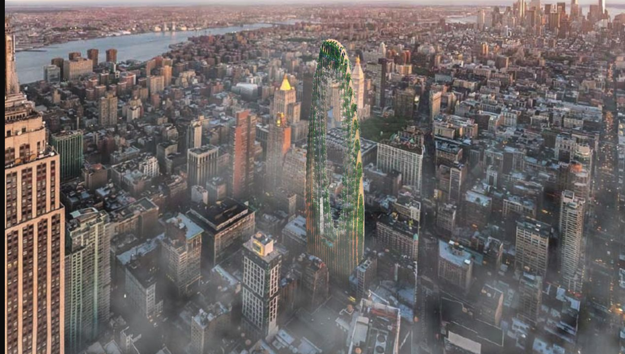 Integrating vertical parks into dense urban fabric for sustainable city living.