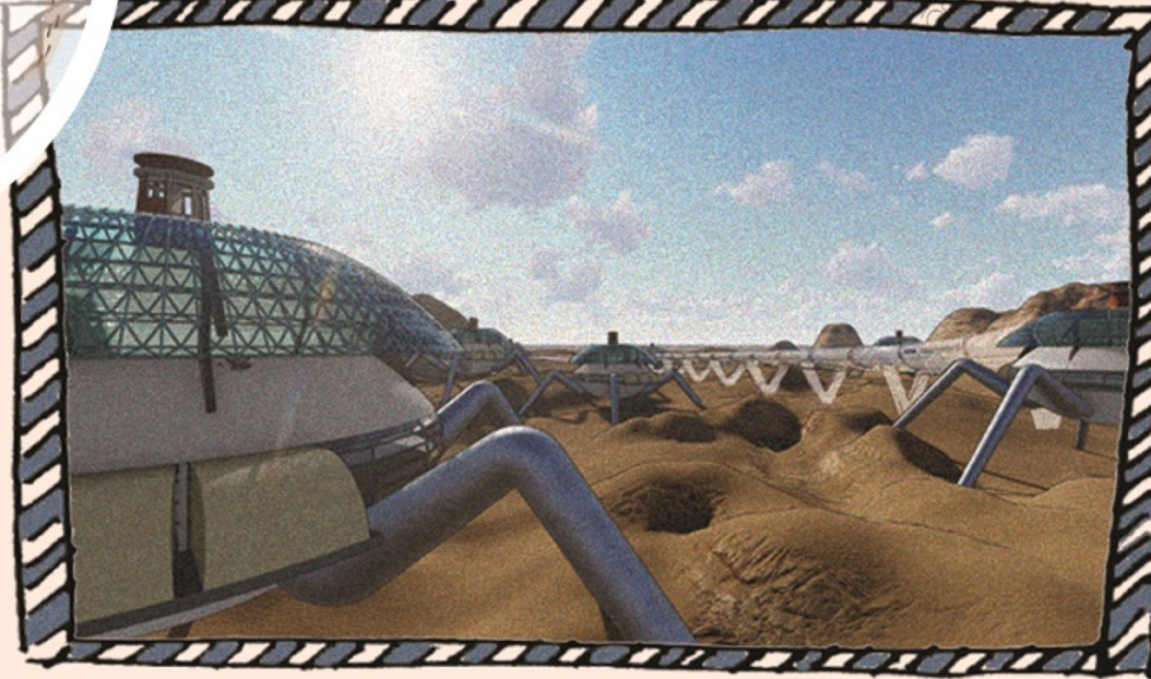 A futuristic spider-like prototype adapted to shifting desert landscapes with zero-footprint mobility.
