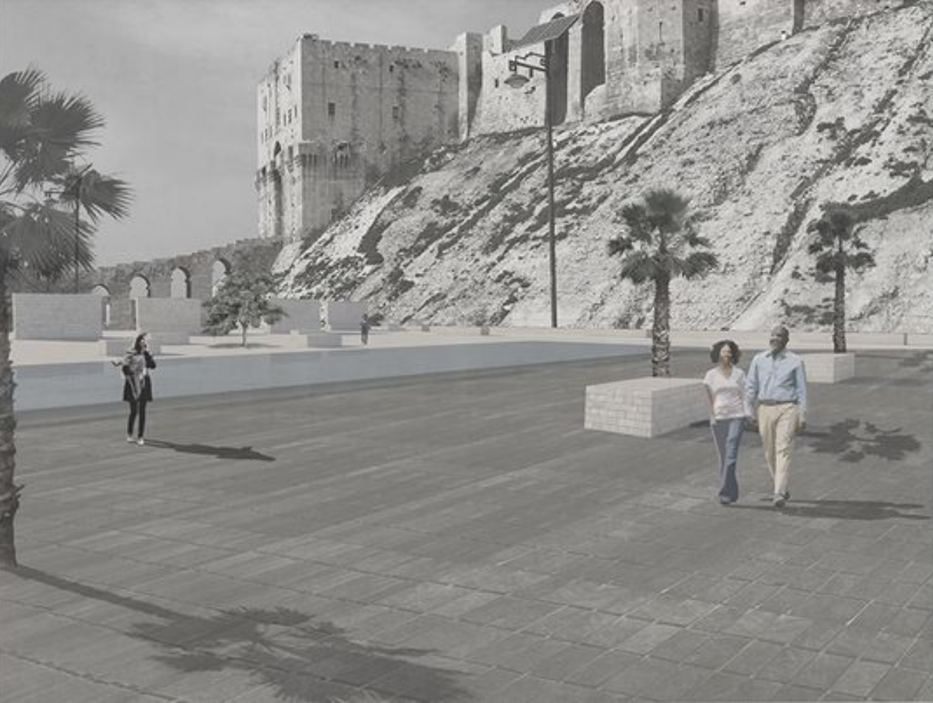 A reimagined civic square offering scenic vistas and shaded walks near the Citadel.