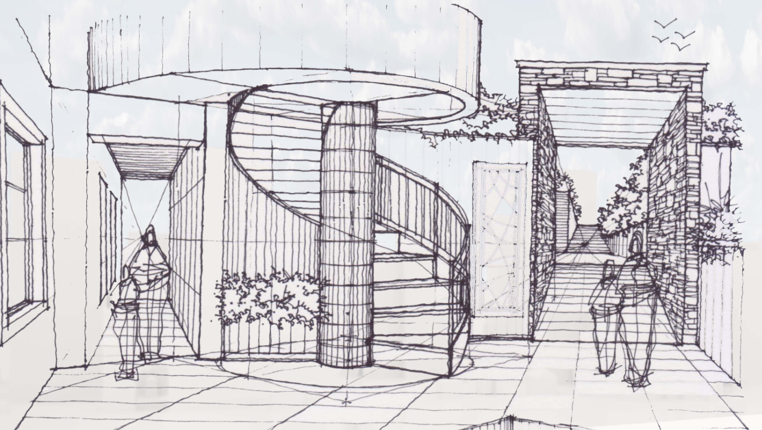 Human-scale circulation and landscaped transitions foster comfort and connection between vertical zones.