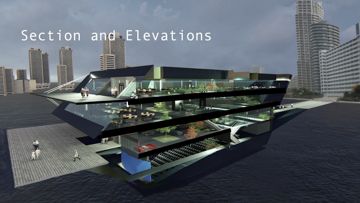 Layered interiors reveal collaborative zones, green spaces, and adaptable design studios in a modular structure.