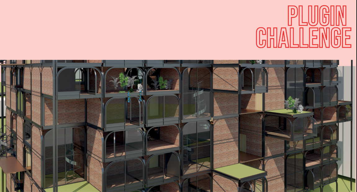 Modular façade showcasing adaptable units with open balconies and framed arch structures.