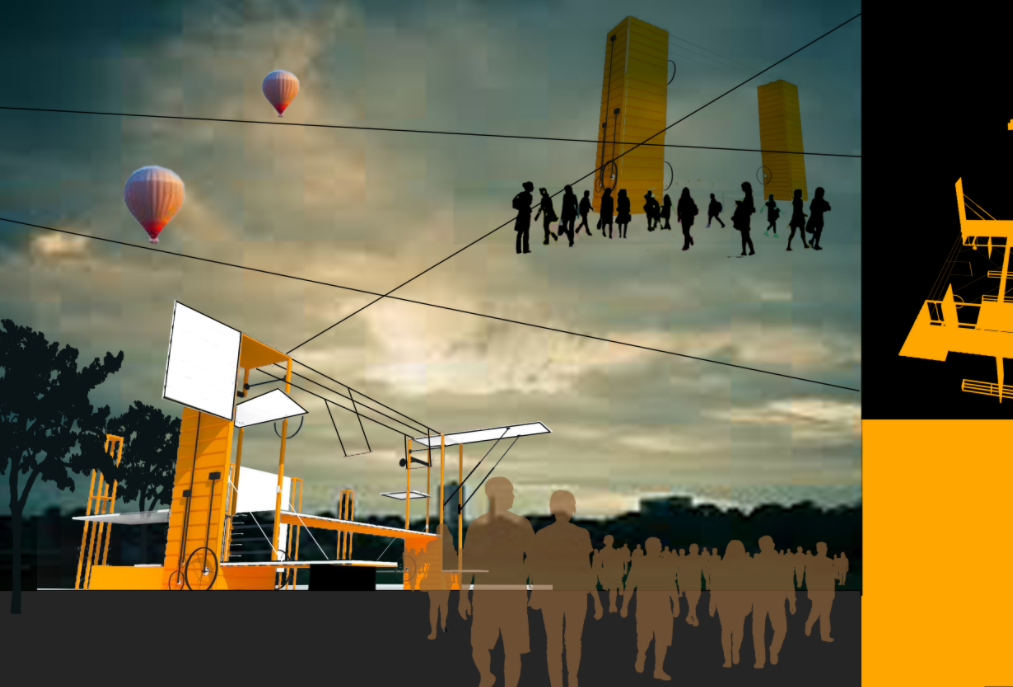 The mobile circus integrates into open landscapes, inviting communities to gather under the sky.