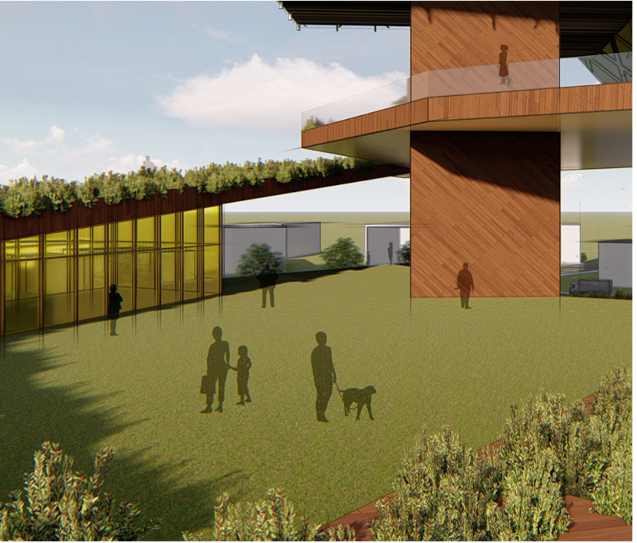 Form-finding process illustrating the transformation from a traditional block to a sculpted civic monolith.