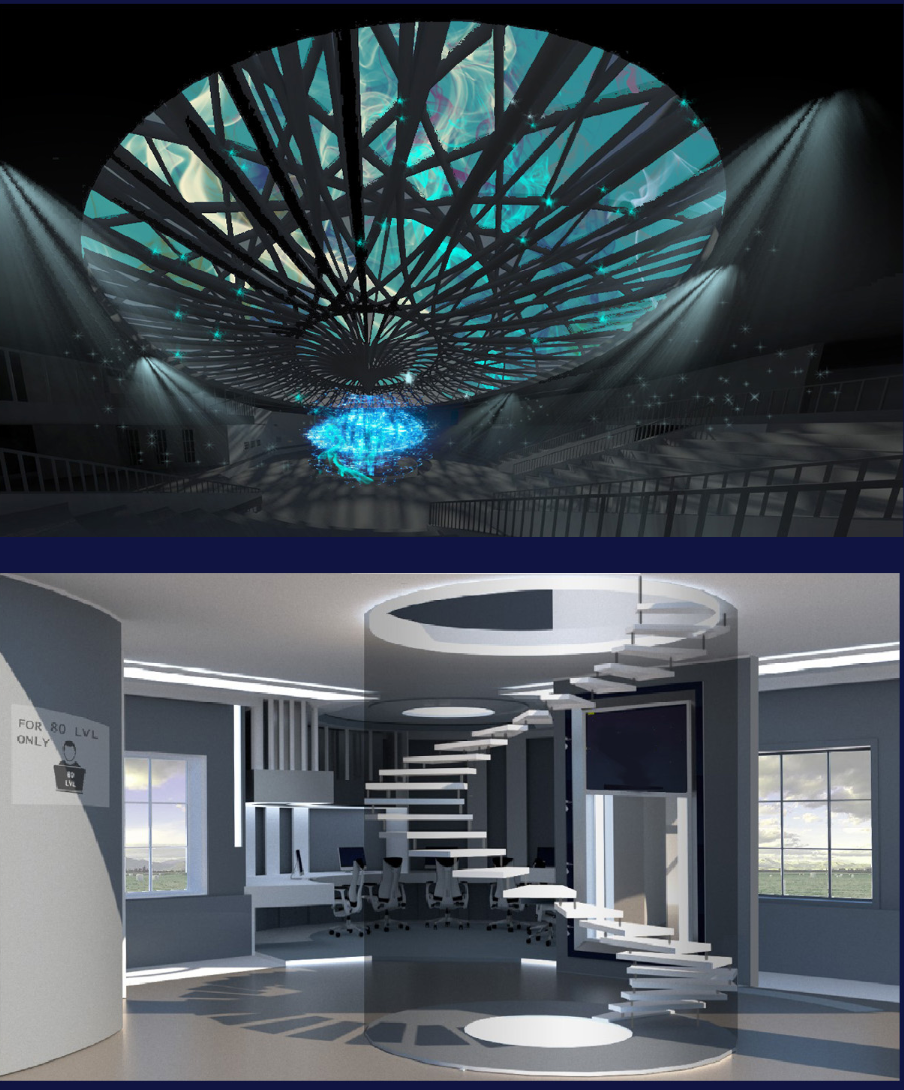 Light-filtering dome structure and gamer sleeping pods offer both spectacle and utility in a digital-first environment.