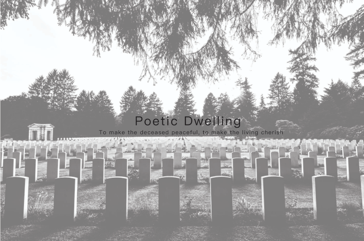 A contemplative setting reinforcing the project's theme: peace for the departed, reflection for the living.