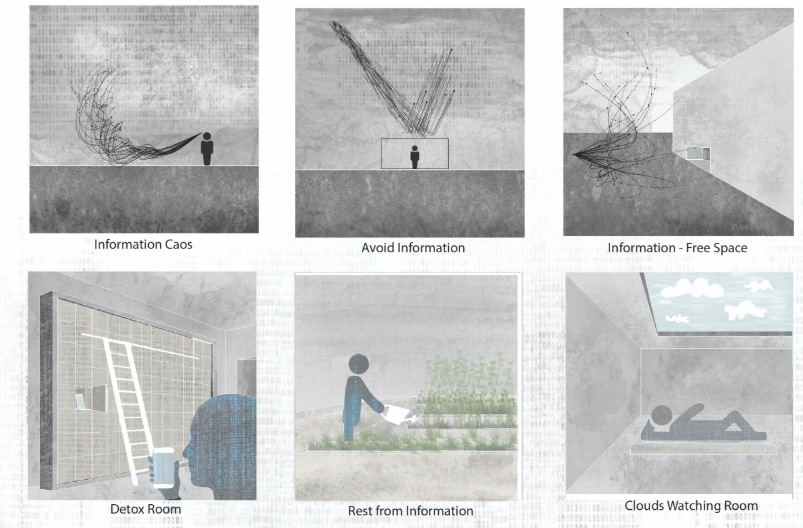 A visual transition from data overload to architectural stillness, reflecting the journey toward digital detox.