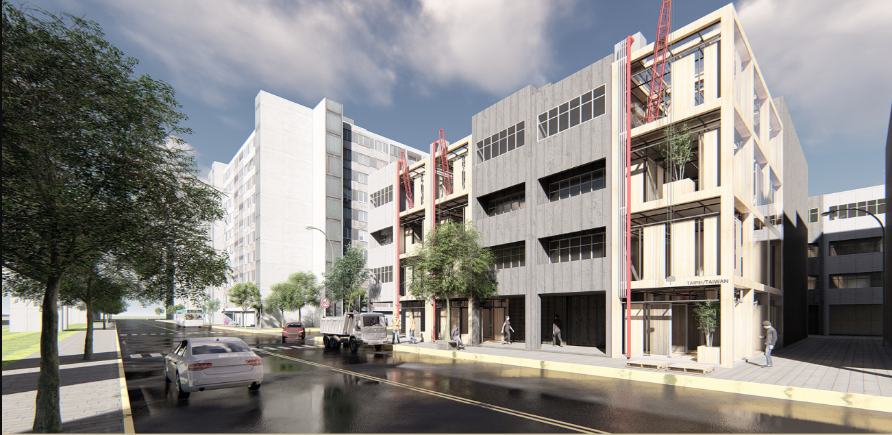 A revitalized facade integrates modular design within the urban fabric of Taipei, redefining how abandoned buildings serve communities.