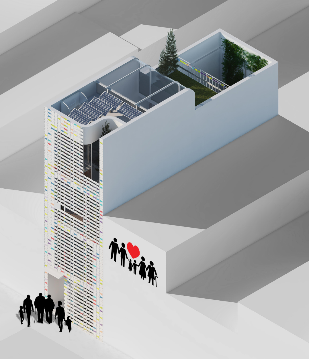 Colorful facade symbolizing diversity, unity, and hope.